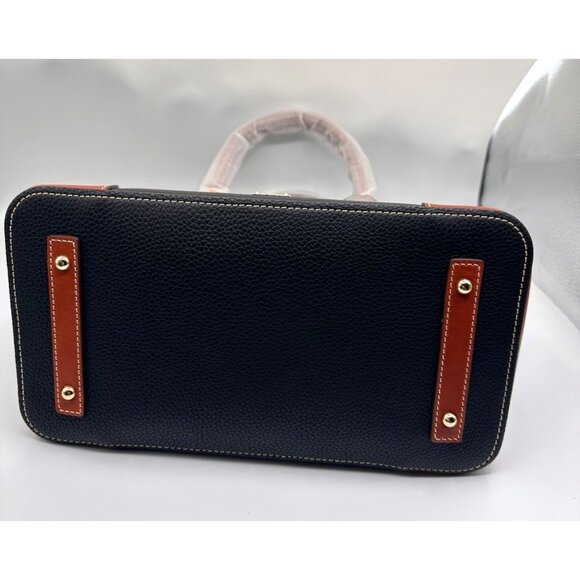 Dooney & Bourke Premium Pebble Grain Leather Satchel Handbag Black Brown NWT - Picture 5 of 12